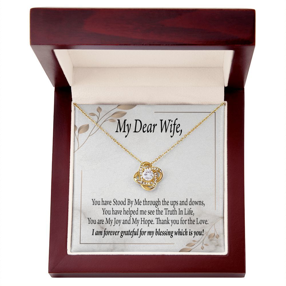 To My Wife My Dear Wife Infinity Knot Necklace Message Card 90$
